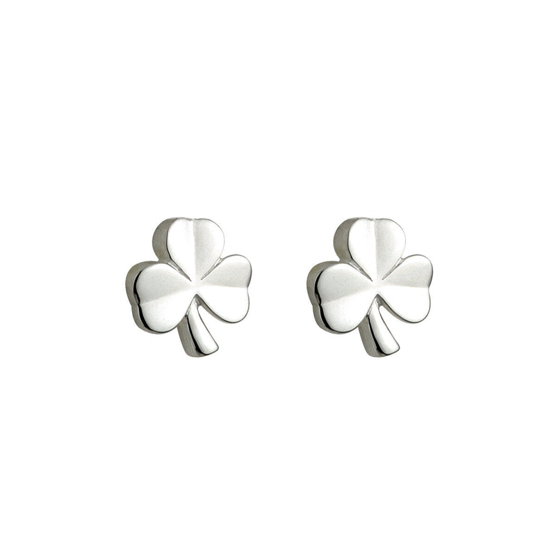 Sterling Silver Shamrock Stud Earrings S33197