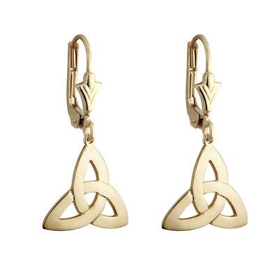 9ct Gold Trinity Knot Drop Earrings