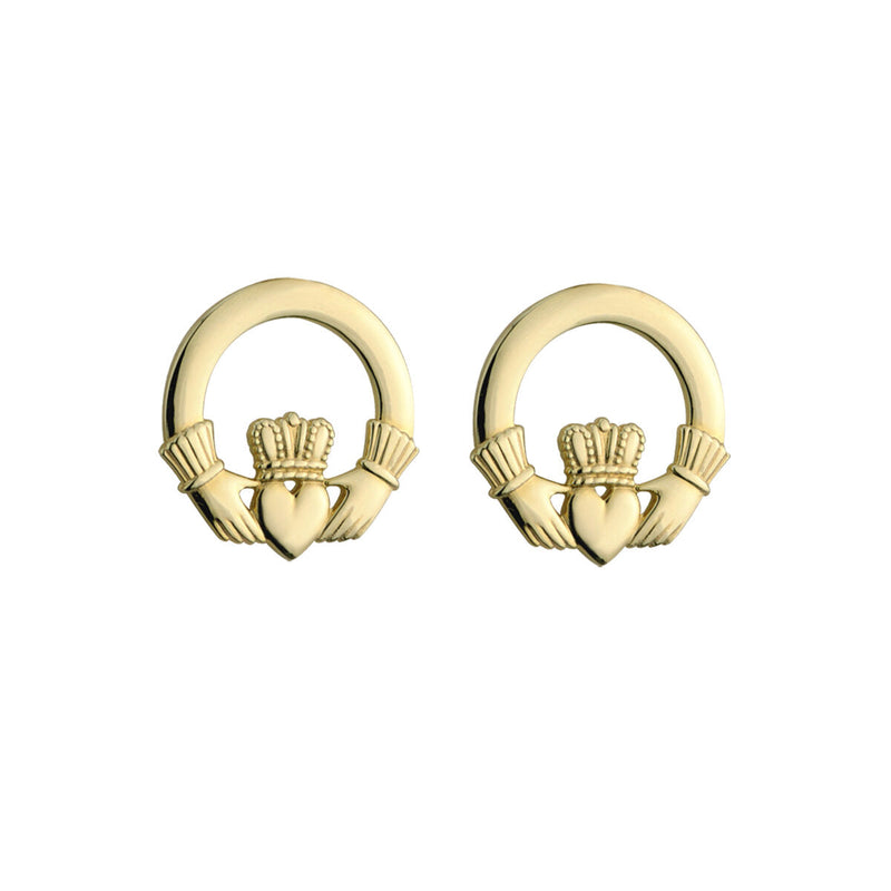 10ct Gold Claddagh Stud Earrings S3749