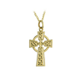 9ct Gold Celtic Cross Pendant Necklace S4393