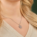 Sterling Silver Heart Trinity Knot Necklace
