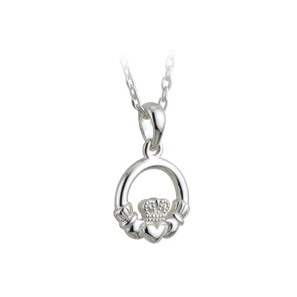 Sterling Silver Claddagh Pendant Necklace S44723