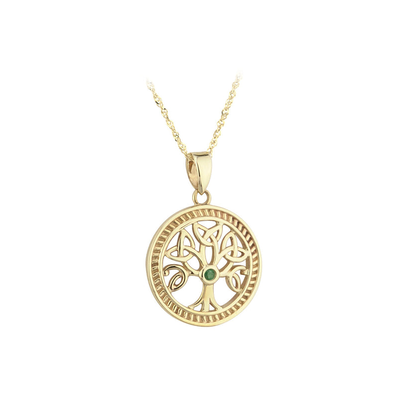 10ct Gold Celtic Tree of Life Pendant Necklace S45143