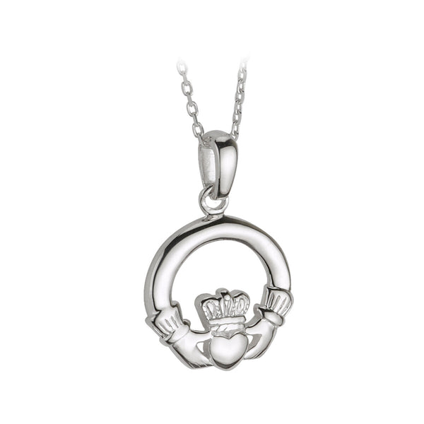 History of Ireland Silver Claddagh Necklace S4683