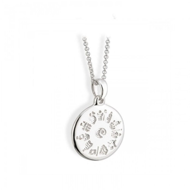 History of Ireland Round Disc Silver Necklace