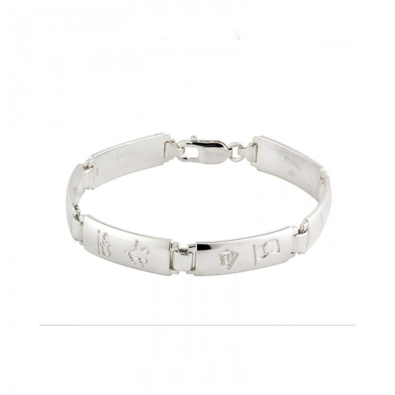 History of Ireland Sterling Silver Six Link Bracelet