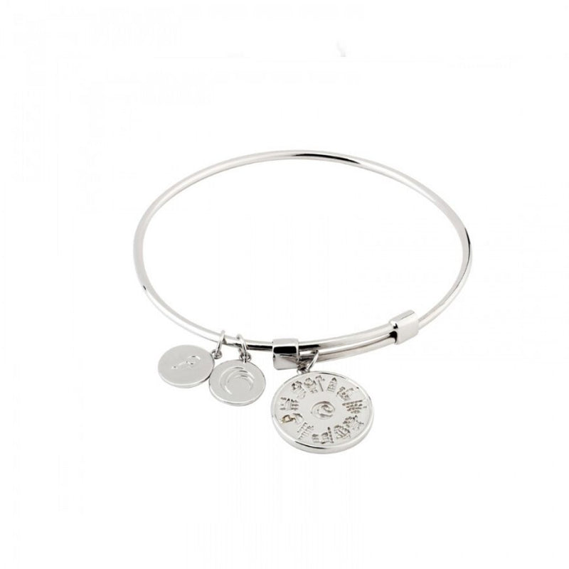 History of Ireland 3 Charm Silver Bangle