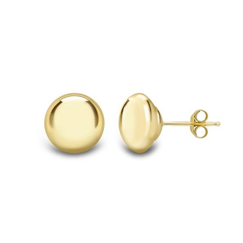 9ct Gold 5mm Button Stud Earrings