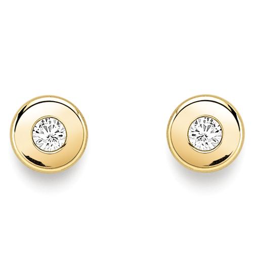 9ct Gold 2mm Round Cubic Zirconia Stud Earrings