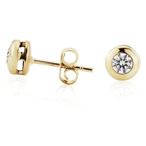 9ct Gold 3mm Cubic Zirconia Stud Earrings