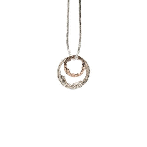 Martina Hamilton Shell Silver and Rose Gold Necklace SHAB3GK