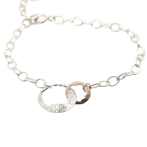 Martina Hamilton Shell Silver and Rose Gold Bracelet SHAB9G