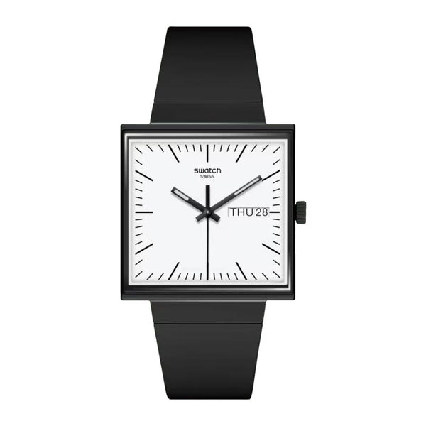 Swatch What if...Black Quartz 33.25mm Watch  SO34B700