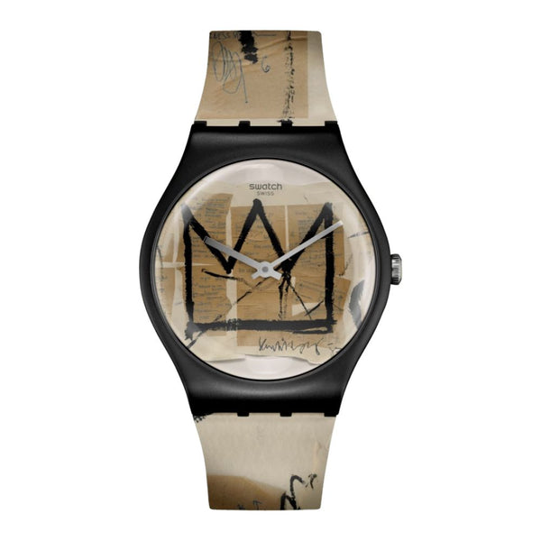 Swatch Untitled By Jean-Michael Basquiat Quartz 41mm Watch SU0Z355 