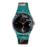 Swatch Ishtar By Jean-Michael Basquiat Quartz 41mm Watch SU0Z356
