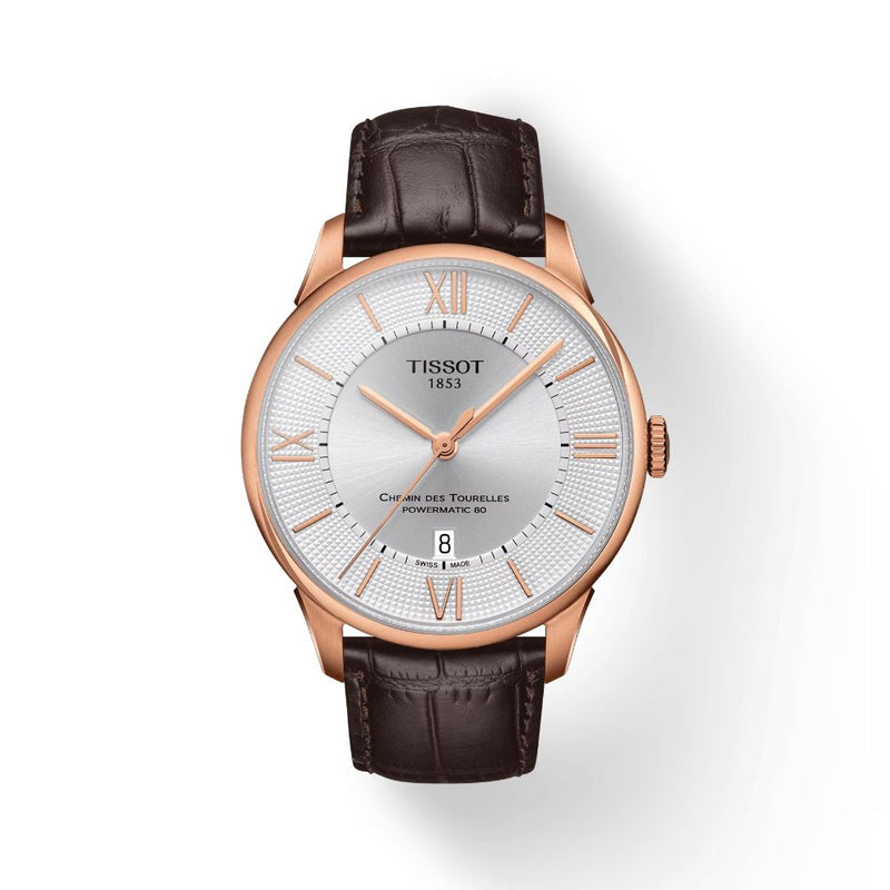 Tissot Chemin des Tourelles Powermatic 80 SIlver Diald 42mm Mens Watch T0994073603800
