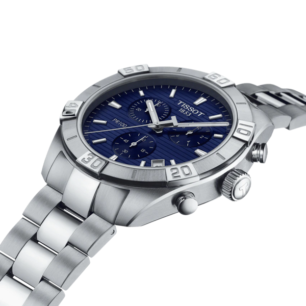 Tissot PR 100 Sport Gent Chronograph Quartz Blue Dial Steel 44mm Watch T1016171104100