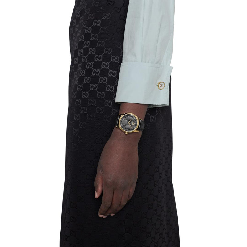 Gucci G-Timeless Gold and Black 38mm Unisex Watch YA1264034A