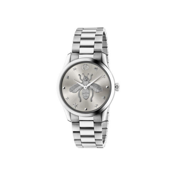 Gucci G-Timeless Steel Bee Motif 38mm Unisex Watch YA1264126