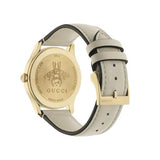 Gucci G-Timeless Bee Motif Cream Leather 38mm Watch YA1264128