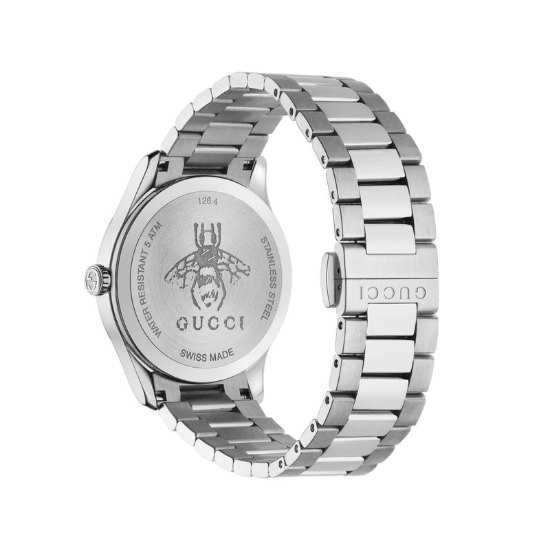 Gucci G-Timeless Quartz Silver Steel Bee 38mm Watch YA1264136