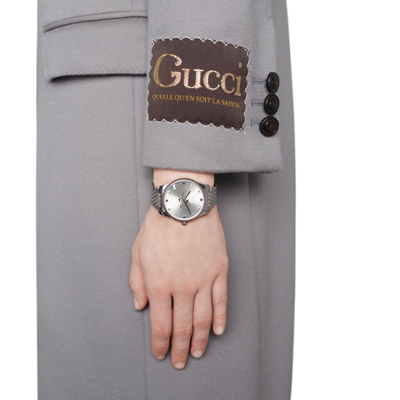 Gucci G-Timeless Steel Bee Motif 36mm Ladies Watch YA1264153