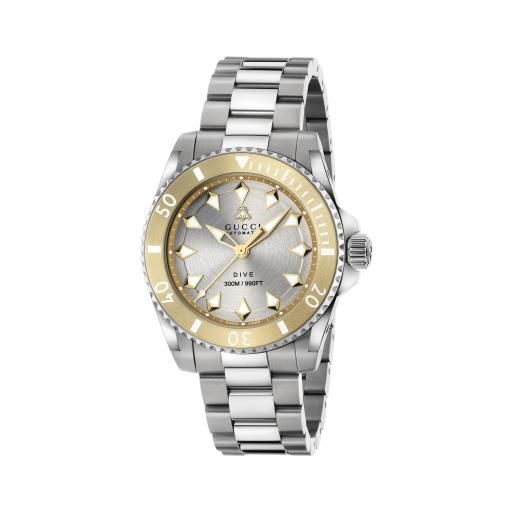 Gucci Dive Automatic Gold Plated Stainless Steel 40mm Watch YA136357
