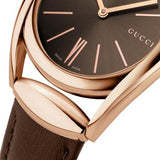 Gucci Horsebit Brown Dial Brown Leather 34mm Ladies Watch YA140408