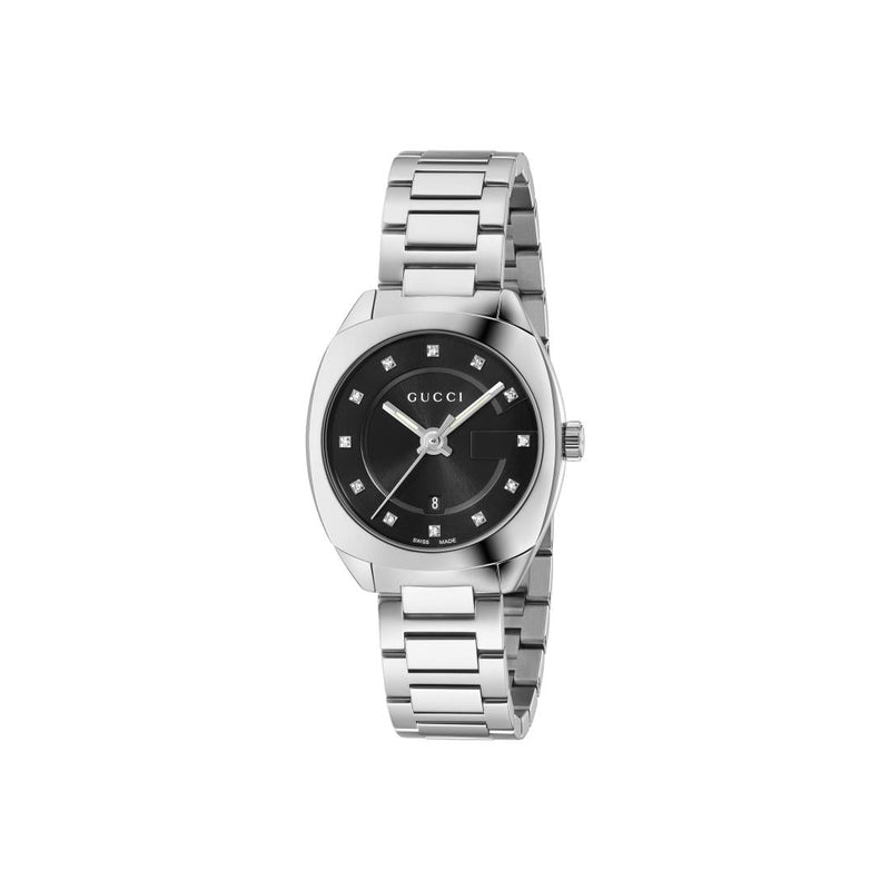 Gucci G-Timless GG22570 Diamond 29mm Black Dial Steel Ladies Watch YA142303