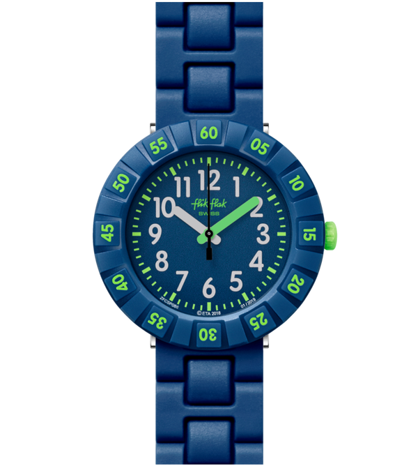 Swatch Flik Flak Solo Dark Blue Quartz 36.7mm Watch FCSP086