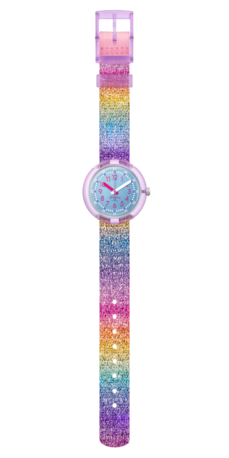 Swatch Flik Flak Shine in Rainbow Quartz 31.85mm Watch FBNP128