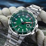 Citizen Eco-Drive Endeavour Steel Green Dial 47mm Mens Watch AW1428-53X