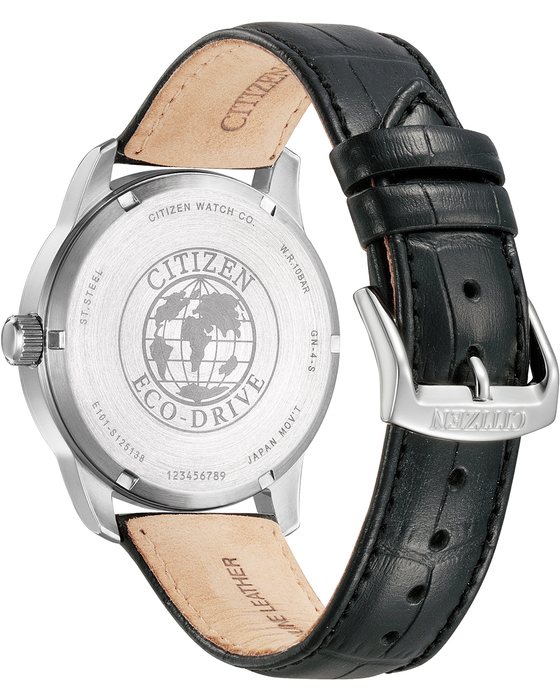 Citizen Eco Drive Black Leather Strap 42mm Mens Watch BM8550-14A