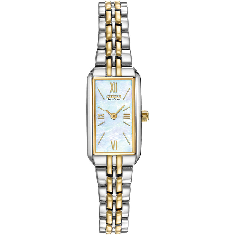 Citizen Shihouette Eco Drive 26x11mm Mother of Pearl Dial Ladies Watch EG2694-59D