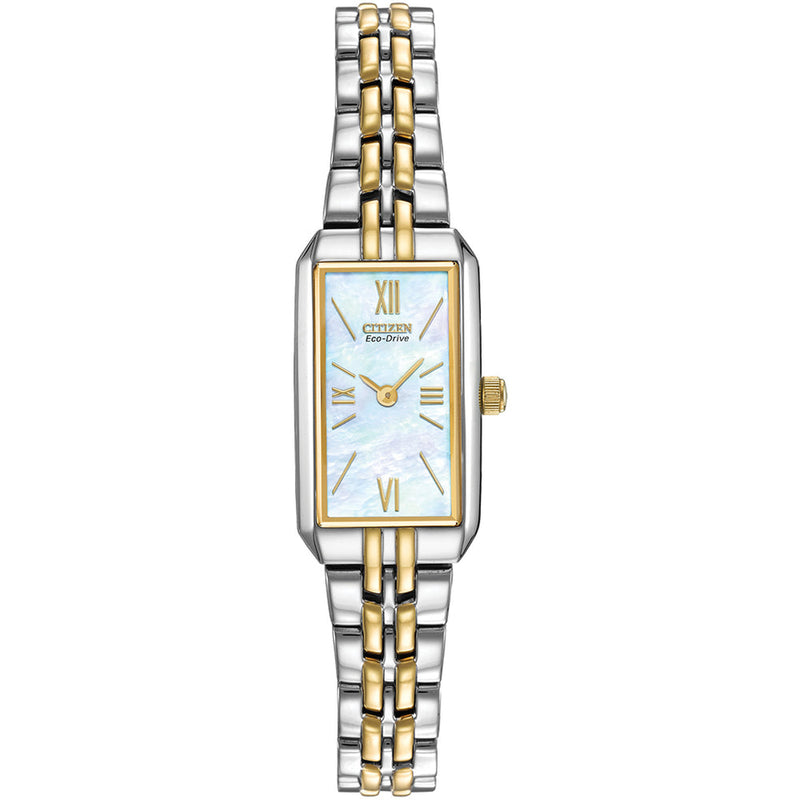 Citizen Shihouette Eco Drive 26x11mm Mother of Pearl Dial Ladies Watch EG2694-59D