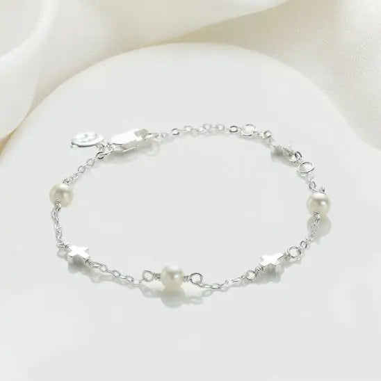 Molly Brown Pearl Station Cross Bracelet