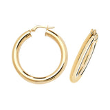 9ct Gold 4mm Thickness Hinged Hoop Earrings