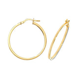 9ct Gold 1.40mm Thickness Square Tube Hoop Earrings