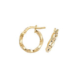 9ct Gold 1.40mm Thickness Twisted Hoop Earrings