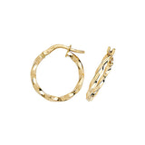 9ct Gold 1.40mm Thickness Twisted Hoop Earrings