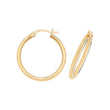 9ct Gold Polished Round Hoop Earrings