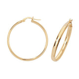 9ct Gold 2.70mm Thickness Polished Round Hoop Earrings