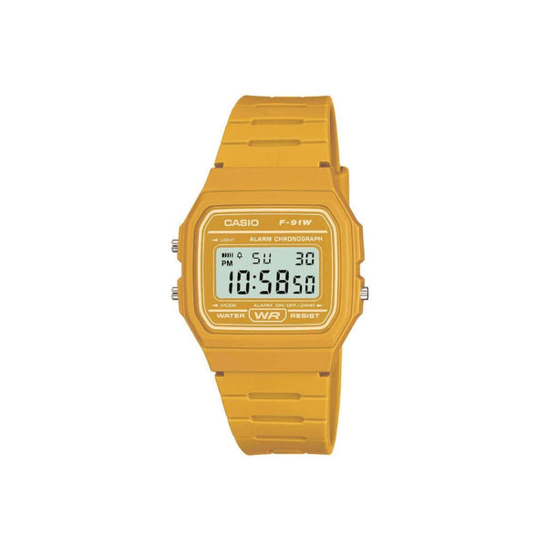 Casio Mustard Yellow Watch F-91WC-9AEF