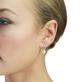 9ct Gold Diamond and Pearl Drop Earrings