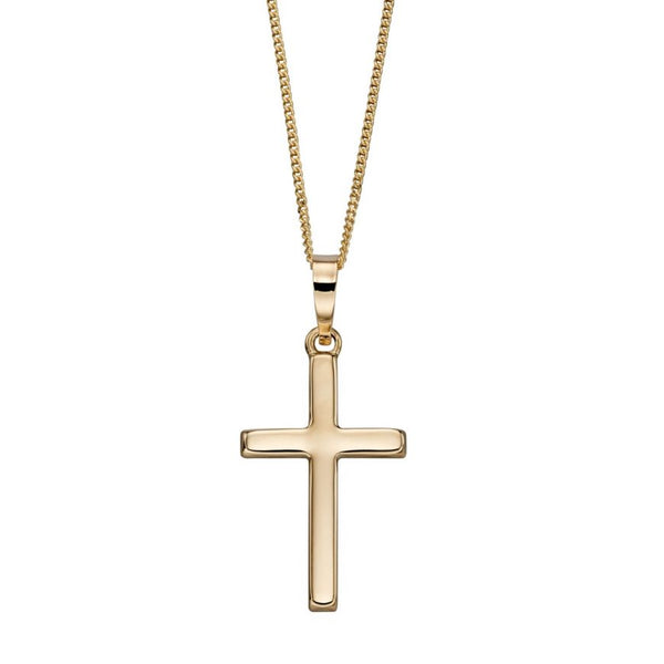 9ct Gold Polished Cross Pendant Necklace