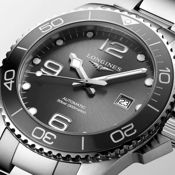 Longines Hydroconquest Automatic Grey Ceramic 43mm Mens Watch L37824766