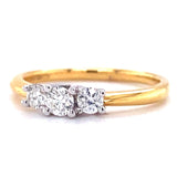 18ct Gold Three Stone 0.33ct Diamond Engagement Ring