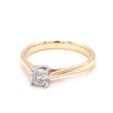 9ct Yellow Gold Illusion Set Solitaire Engagement Ring