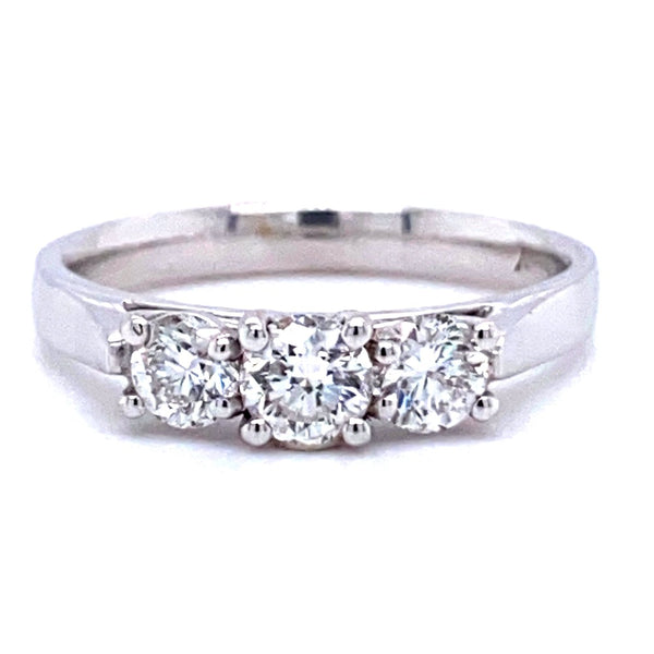 18ct White Gold Graduated Three Stone 0.77ct Engagement Ring