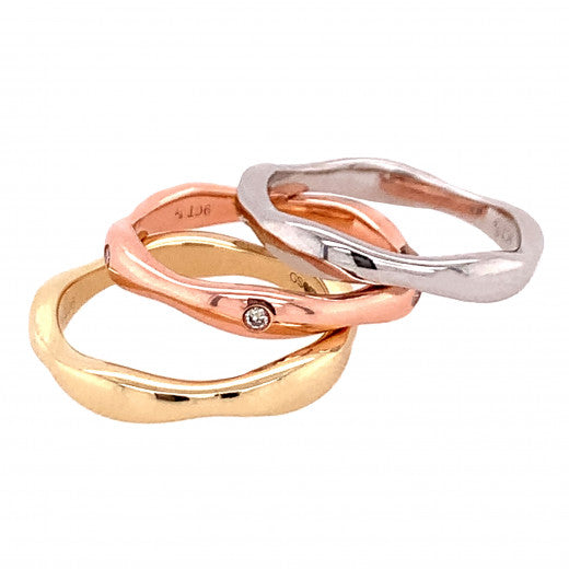 9ct Gold Diamond Bone Ring